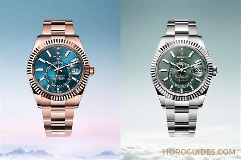 ROLEX - 勞力士天行者Sky-Dweller半金材質(zhì)推出薄荷綠新色，玫瑰金材質(zhì)搭配專屬藍(lán)綠色表盤