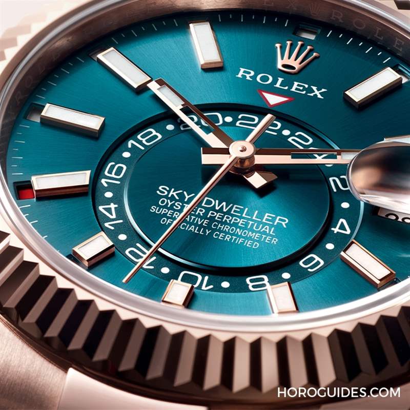 ROLEX - 勞力士天行者Sky-Dweller半金材質(zhì)推出薄荷綠新色，玫瑰金材質(zhì)搭配專屬藍(lán)綠色表盤
