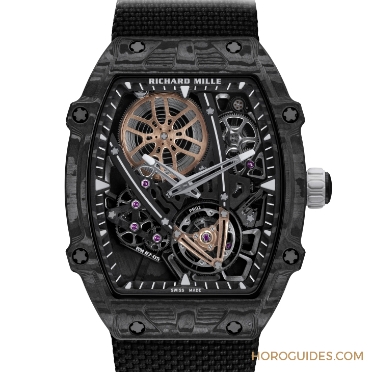 RICHARD MILLE - LIMITED EDITION - RM27-05 - 超輕11.5g表殼、網(wǎng)球名將輕量合作款終章！ RM 27-05 Rafael Nadal飛行陀飛輪腕表登場(chǎng)
